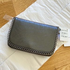 [Brand New] NORDSTROM Bianca Faux Leather Wallet on a chain BLACK / NO446085NS